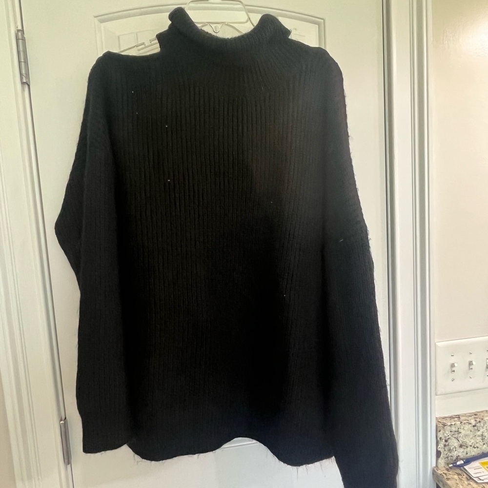 Women's Black Turtleneck Sweater